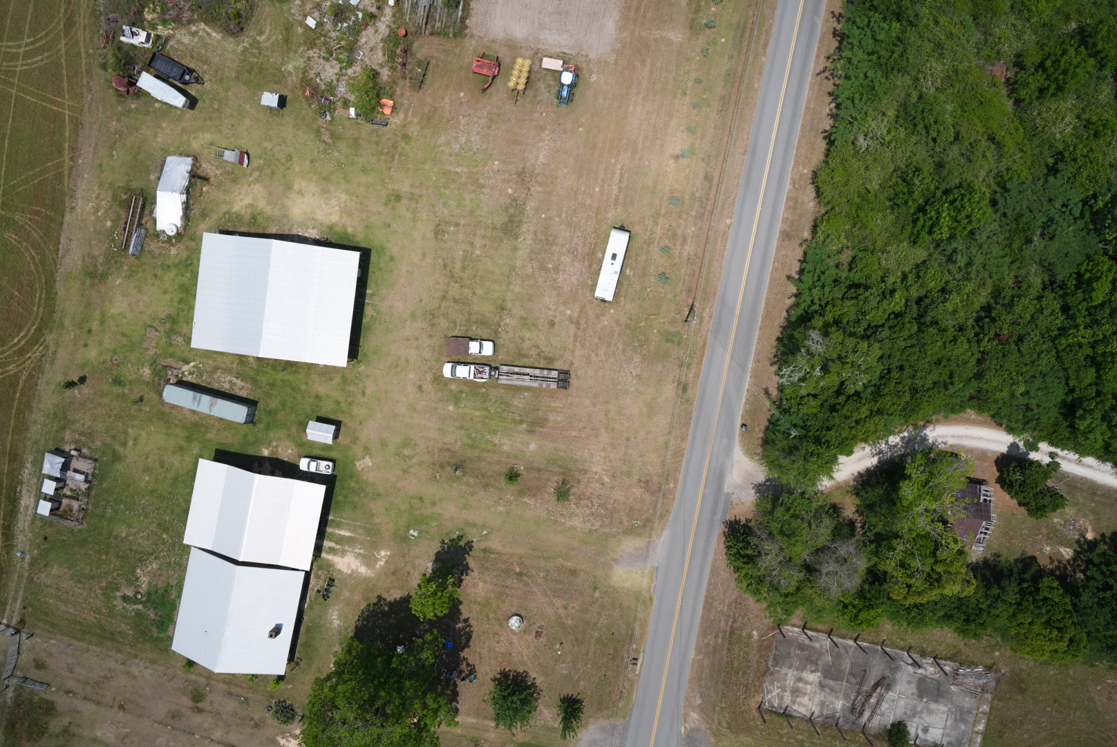 Bear Creek aerial photo showing vegetation near a utility tap